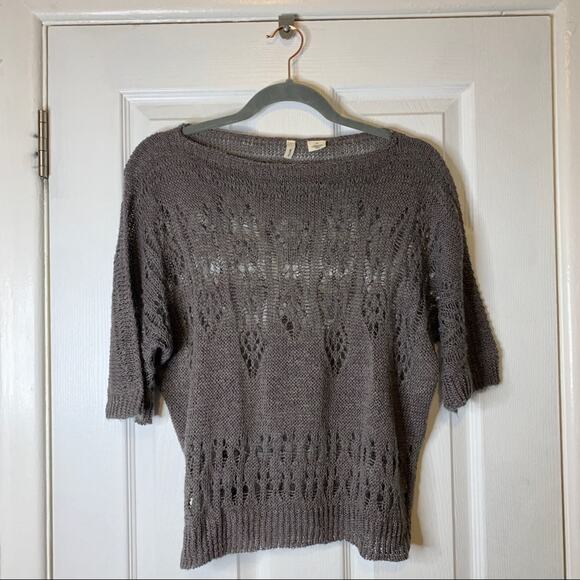 Moth by Anthropologie “Of The Ages” Open Lace Knit Dolman Short Sleeve Sweater - Picture 8 of 8